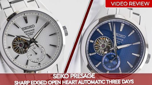 Seiko Presage Sharp Edged Open Heart Automatic Three Days