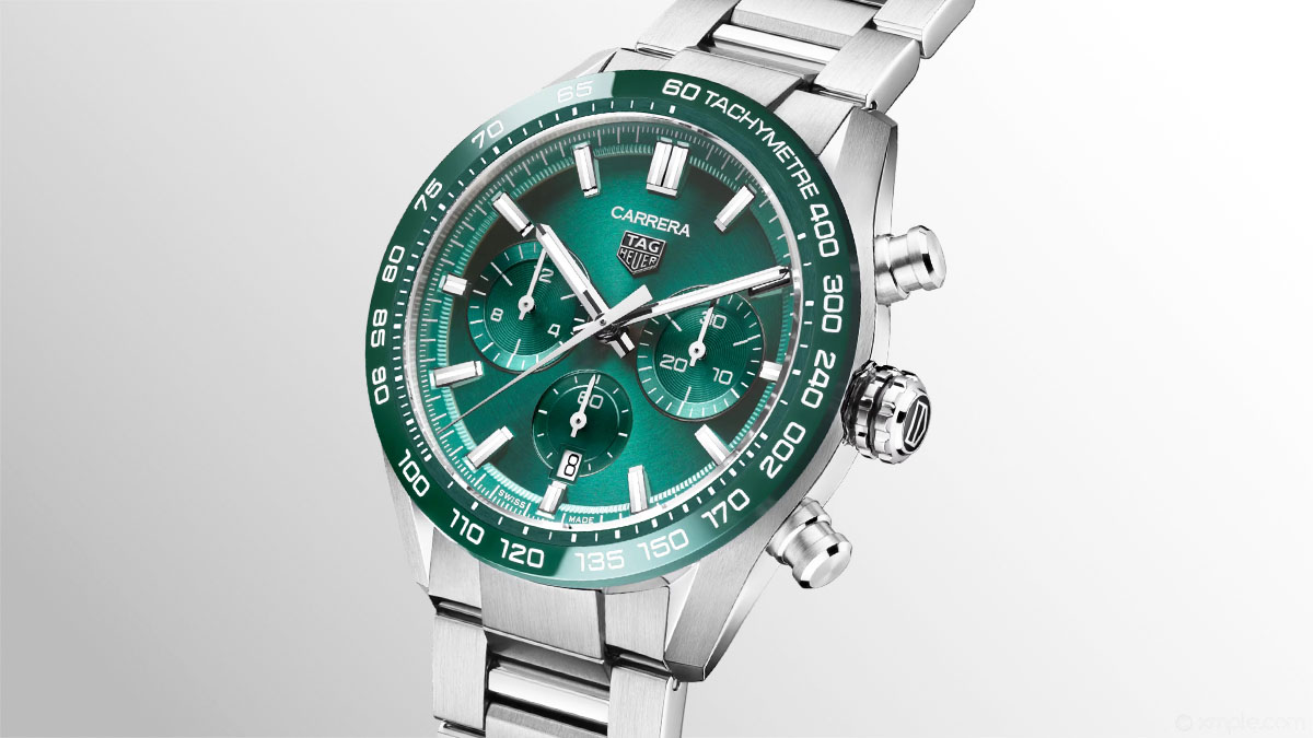 TAG Heuer Carrera Chronograph 44mm Sport Ceramic Bezel Green