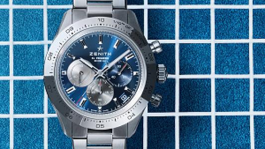 Zenith Chronomaster Sport Polished Steel Bezel Metallic Blue Dial 