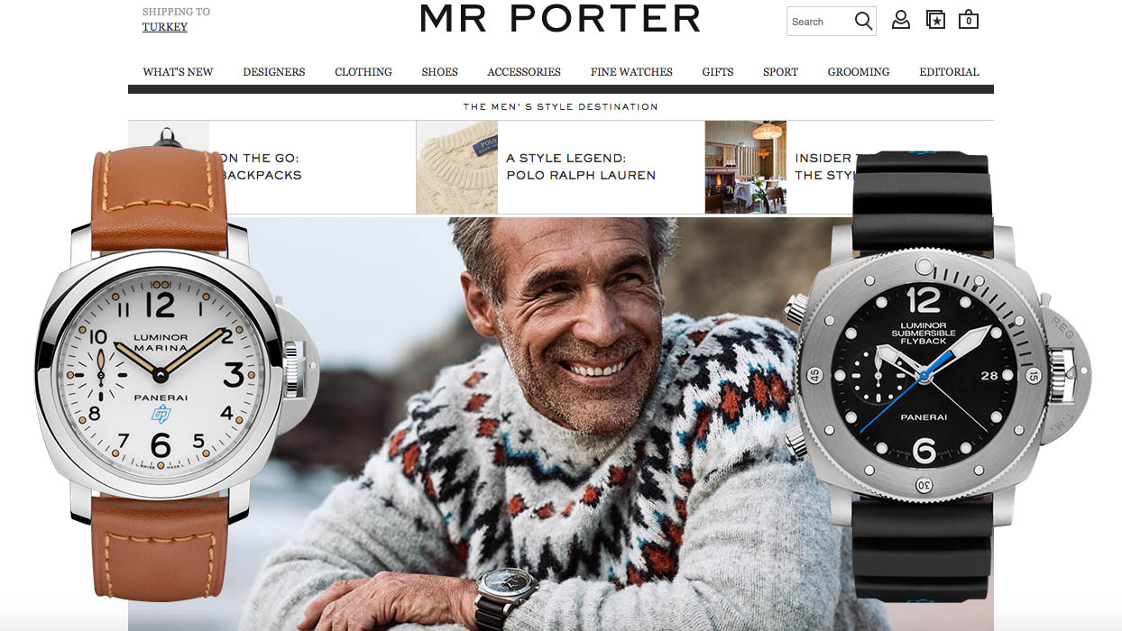 Mr. Porter, Ekim 2017 İtibarıyla Lüks Saatlerin Yer Aldığı Bölüme Officine Panerai Modellerini de Ekliyor. 