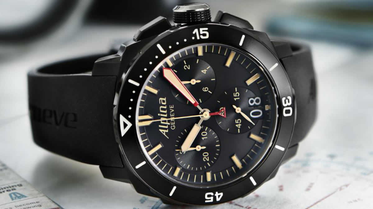 Yeni Model: Alpina Seastrong Diver 300 Black Chronograph Big Date