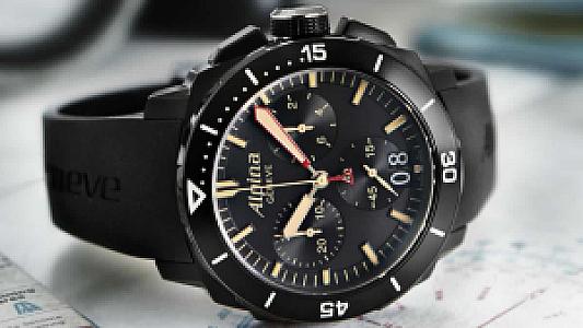 The Alpina Seastrong Diver 300 Black Chronograph Big Date