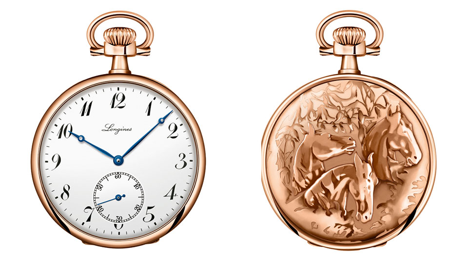 Longines Equestrian Pocket Watch Horses Trio 1911