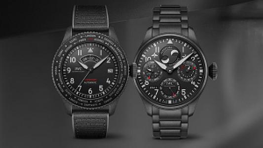 IWC Pilot’s Watch Timezoner Top Gun Ceratanium & Big Pilot’s Watch Perpetual Calendar Top Gun Ceratanium