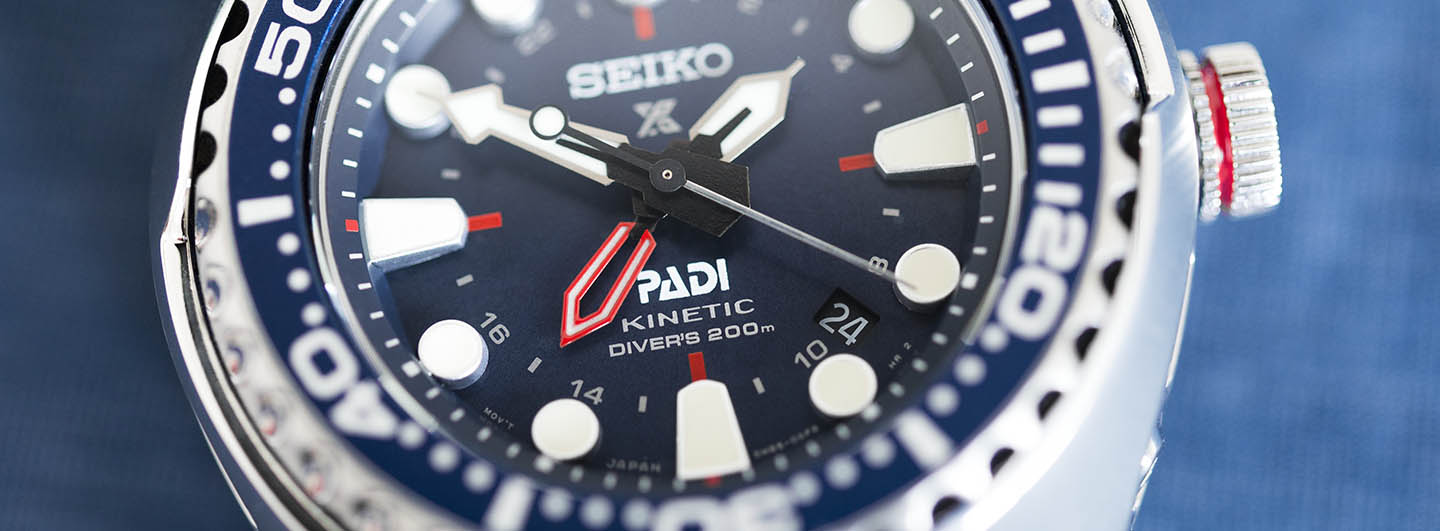 Seiko Prospex Special Edition PADI SUN065 Kinetic GMT Diver 